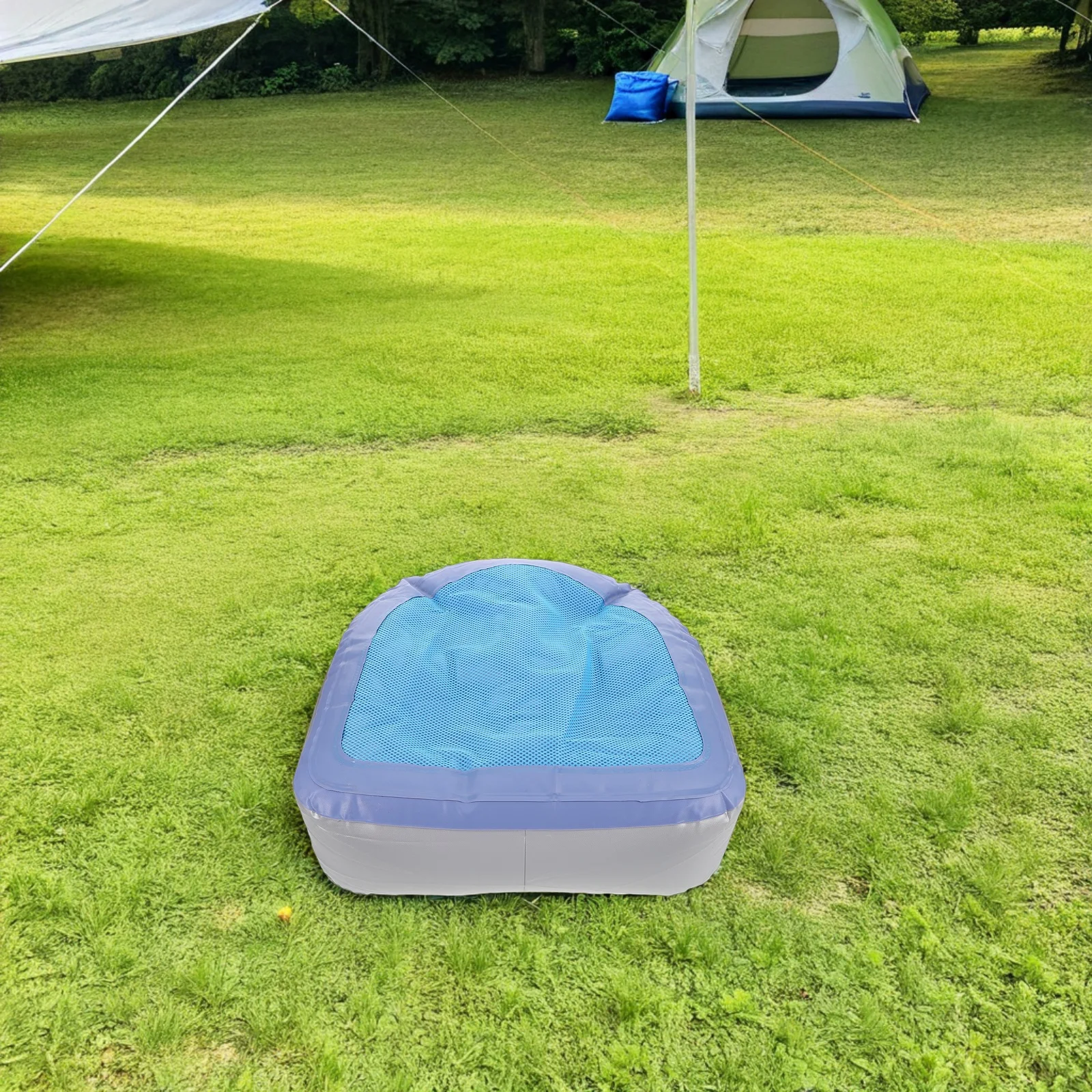 

1pc Inflatable Seat Cushion Portable Foldable Pvc Camping Pad For Outdoor Travel Bath Tub Multi-Functional Support Comfort