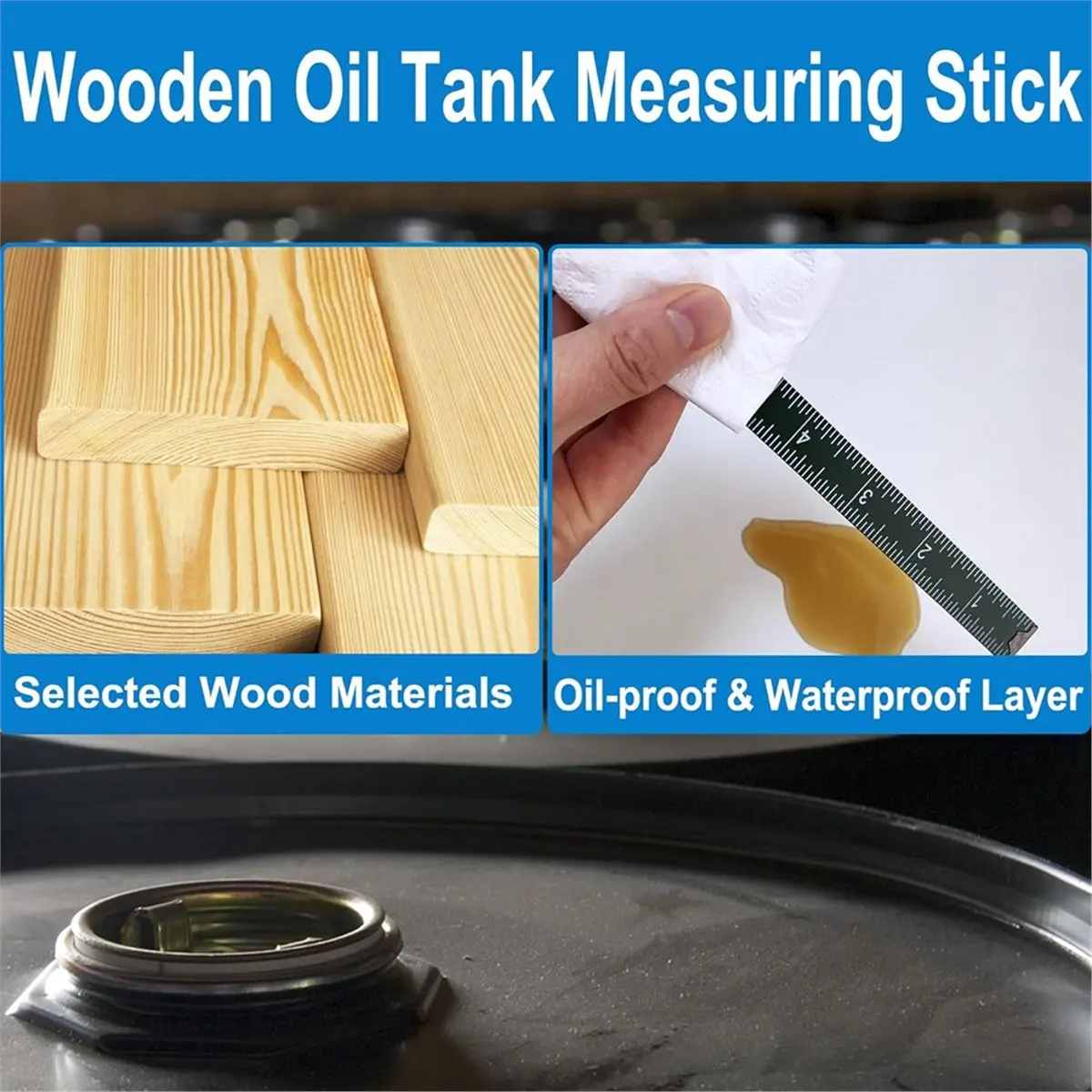 2026 New Tool Oil Tank Measuring Stick 10 Fold to 78 in, Wood Folding Tank Measuring Gauge Stick, Ruler for Deep Tank
