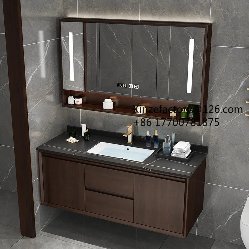 

Factory Direct 2026 Top Rated Light Luxury Nordic Bathroom Cabinet Combination Floor-to-ceiling Face Wash Hand Wash Basin