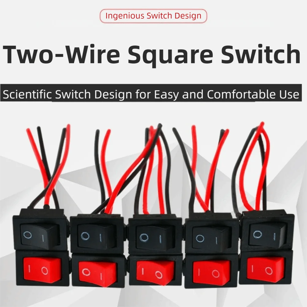 10Pcs ON/OFF Mini Rocker Switch Pre-Wired 2/3 Pin Toggle Switch Terminal 15CM 12 Volt DC Controller Power Switch Boat Marine