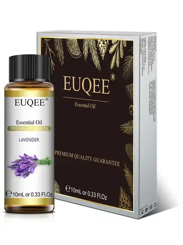 Euqee 10ml óleo essencial de planta natural com conta-gotas para difusor umidificador lavanda jasmim eucalipto baunilha óleos essenciais
