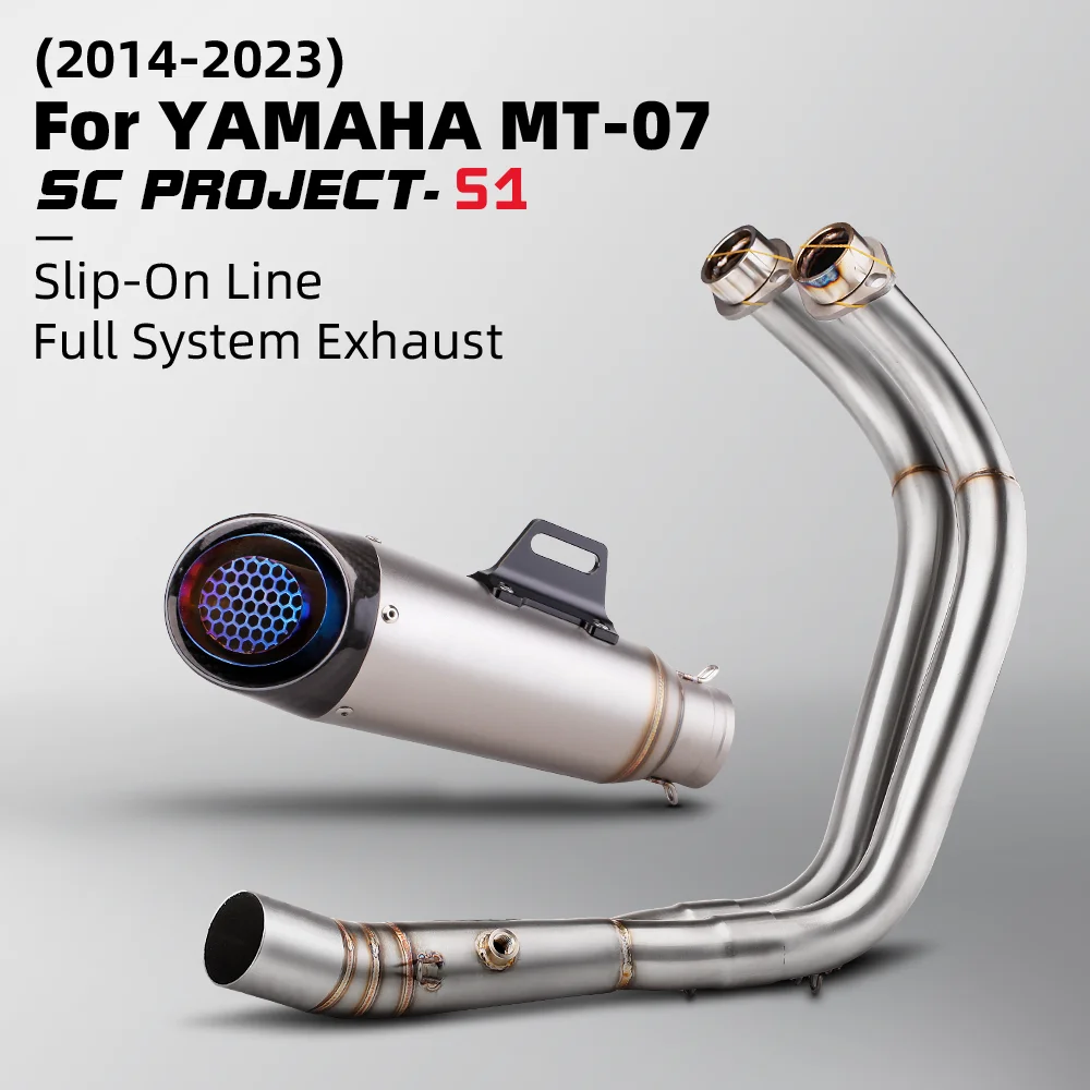 

Suitable for MT-07 FZ-07 2014-2023 Motorcycle Sliding Sleeve Full System High Performance Exhaust System