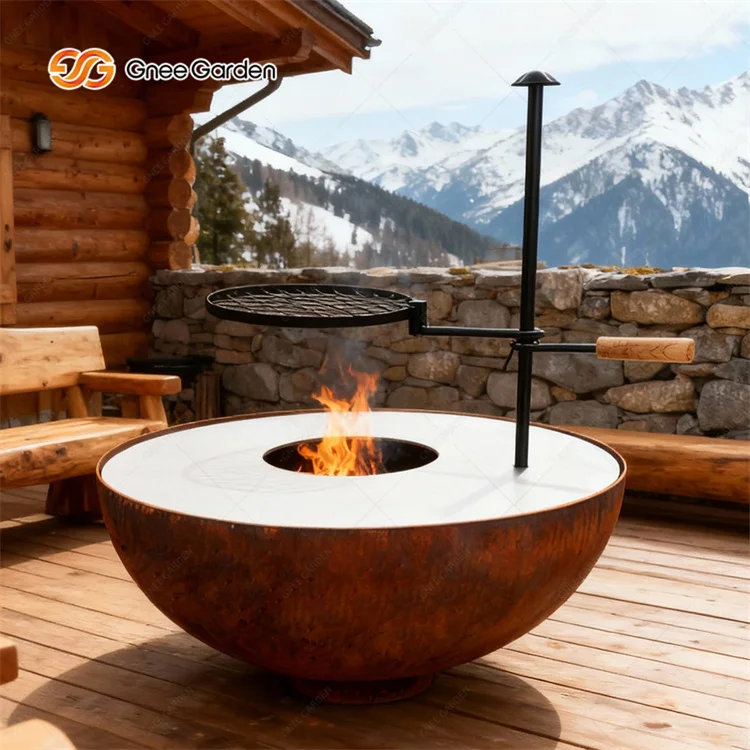 High-quality  Barbecue Charcoal Grill Garden Outdoor Corten Steel BBQ Grill