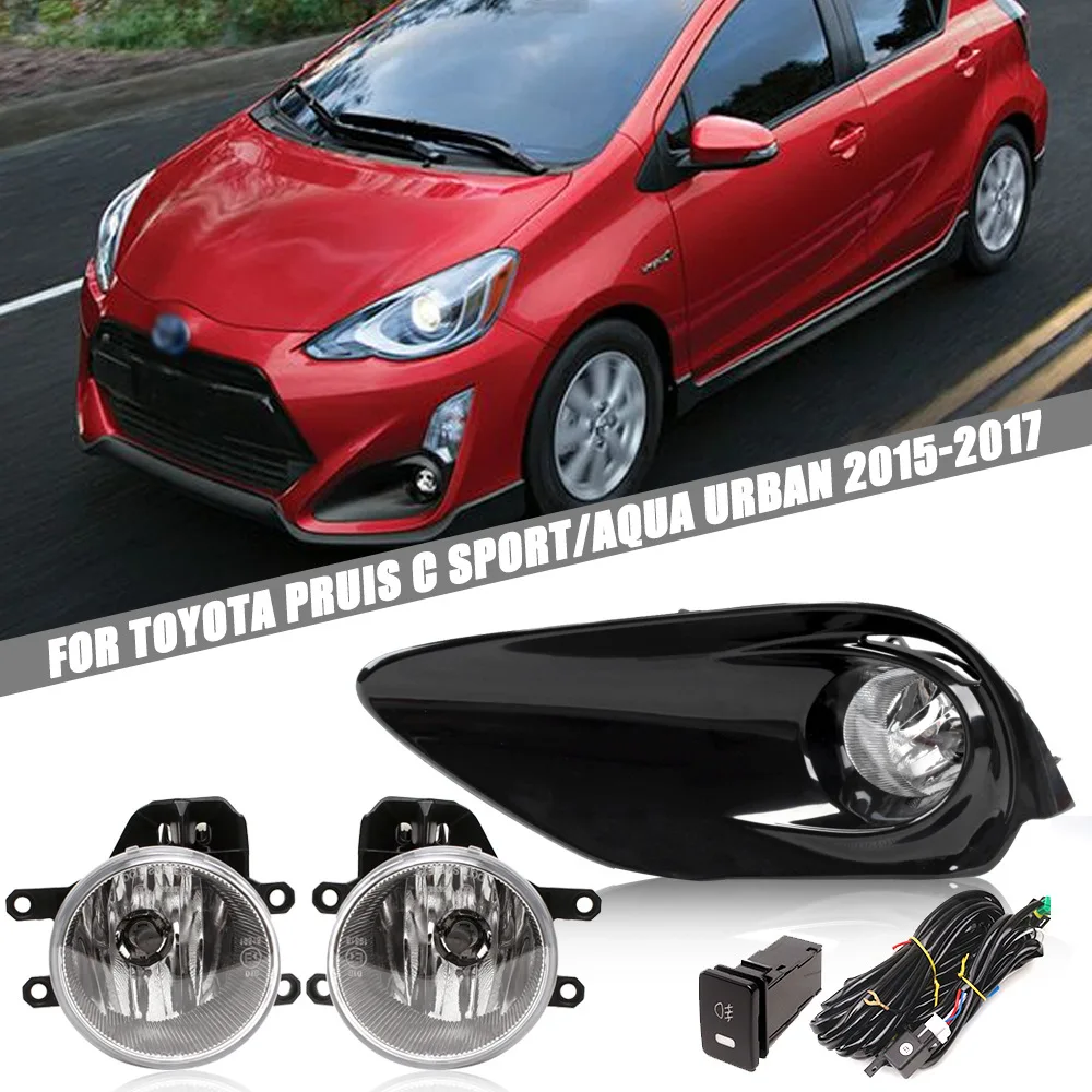 

Front Bumper Fog Lamp Upgrade Kit FOR TOYOTA PRIUS C Sport/Aqua Urban 2015-2017 Version Additional Foglight Set Switch + Wiring