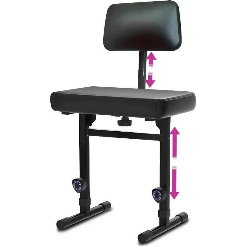 Black Mechanical Adjustable Stand Lifting Piano Stool Adjustable Music Piano Keyboard Stool Chair