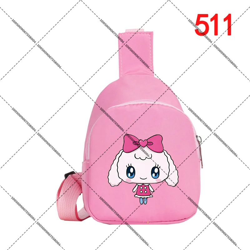 Zipper Rucksack Tamagotchi Satchel Cartoon Printing Chest Bag Cartoon Travel Storage Pack Casual Shoulder Package Fashion Packet