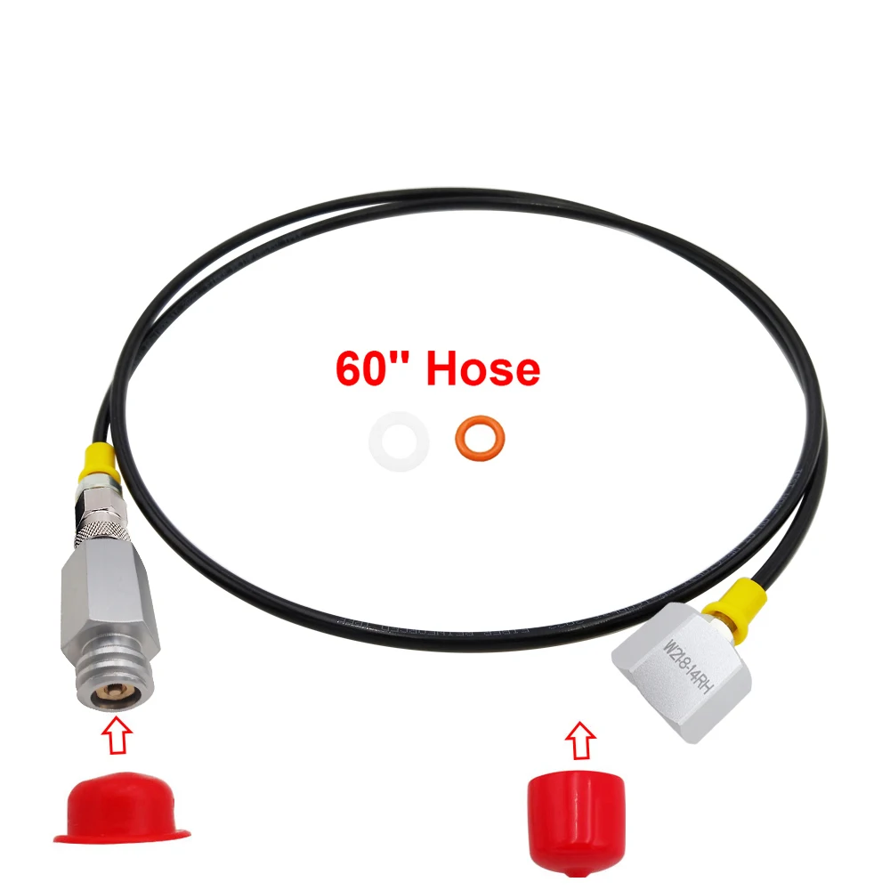 Schwarzer 1,5 m Hochdruckschlauch, Soda-Maker, Soda-Club, externer Schlauch und Adapter-Set auf W21,8 großer CO2-Tank mit Schnellkupplung