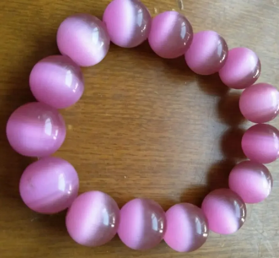 

Новый горячий новый модный 12 мм ювелирный браслет с розовыми бусинами