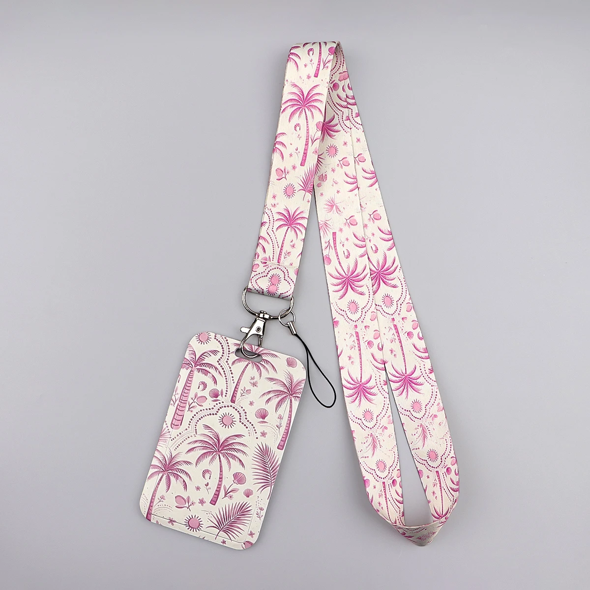 Tropical Palm Leaf Floral Lanyard Strap Neck Keychain Card Cover Badge Holder Mobile Phone Hang Rope Keyring Accessories Gift