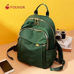 Fouvor Women's Backpack Nylon Waterproof Stylish Large Backpack Youth Casual Lightweight Travel Shoulders Bags Ladies 6013-10