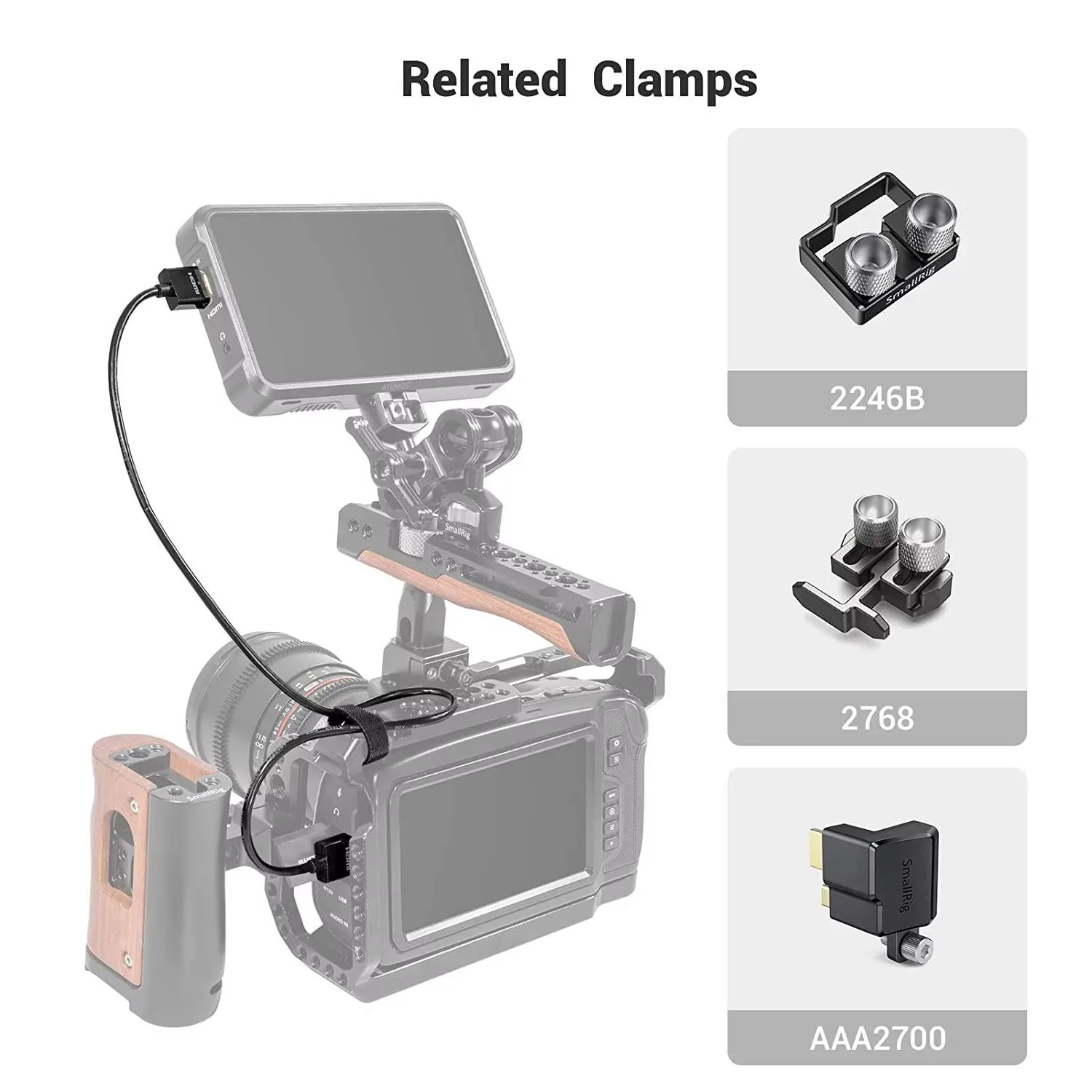 SmallRig Ultra Slim High Speed 4K Mini -Sized to Full-Sized Cable C to A /D to A/35cm/ 55cm For Sony/For Nikon/For Canon