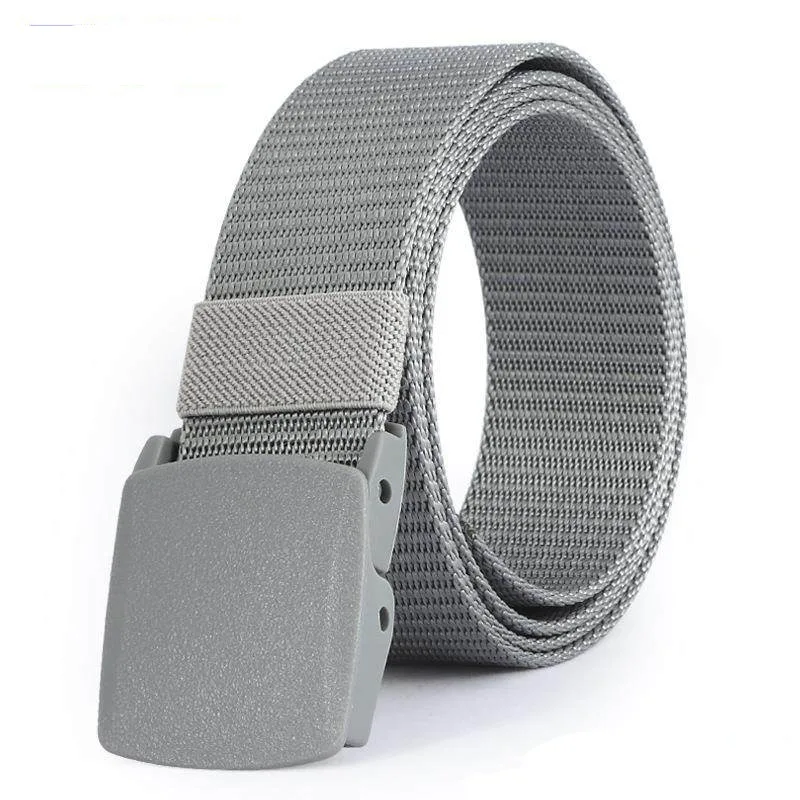 Non-Metallic Plastic Belt for Men No Iron No Magnet Security Check Electronic Pants Belt Sports Canvas Smooth Buckle Waist Belt