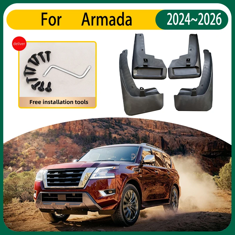 

Автомобильные брызговики для Nissan Armada Patrol QX80 Y62 2021 ~ 2024, автомобильные брызговики, переднее и заднее крыло, автомобильные аксессуары, брызговики