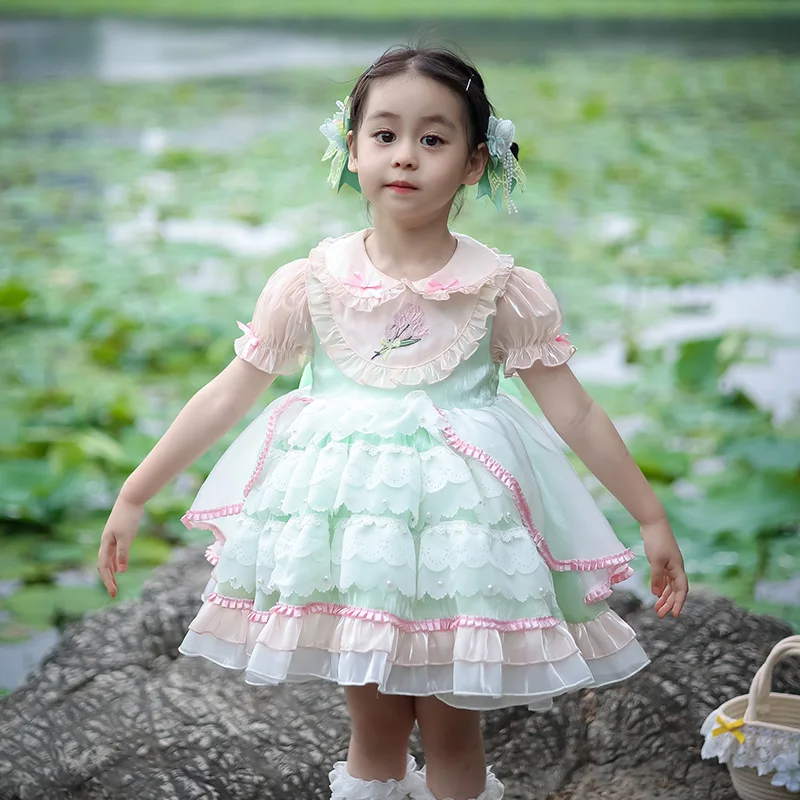 Kids Dress for Girls Baby Lolita Birthday Party Dress Baby Wedding Dress Princess Vestidos Summer Lace Costume for Girl Dresses