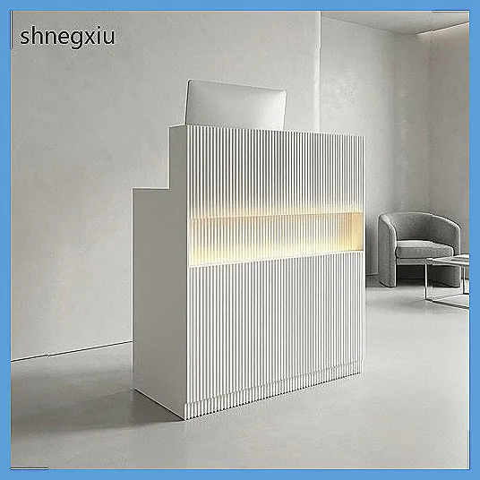 Modern Mobile Reception Desk, Minimalist Office Information Counter & Portable Exhibition Bar