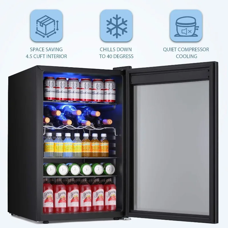 Antarctic Star Beverage Refrigerator -145 Can Mini Fridge for Soda Beer or wine,Small Drink Dispenser