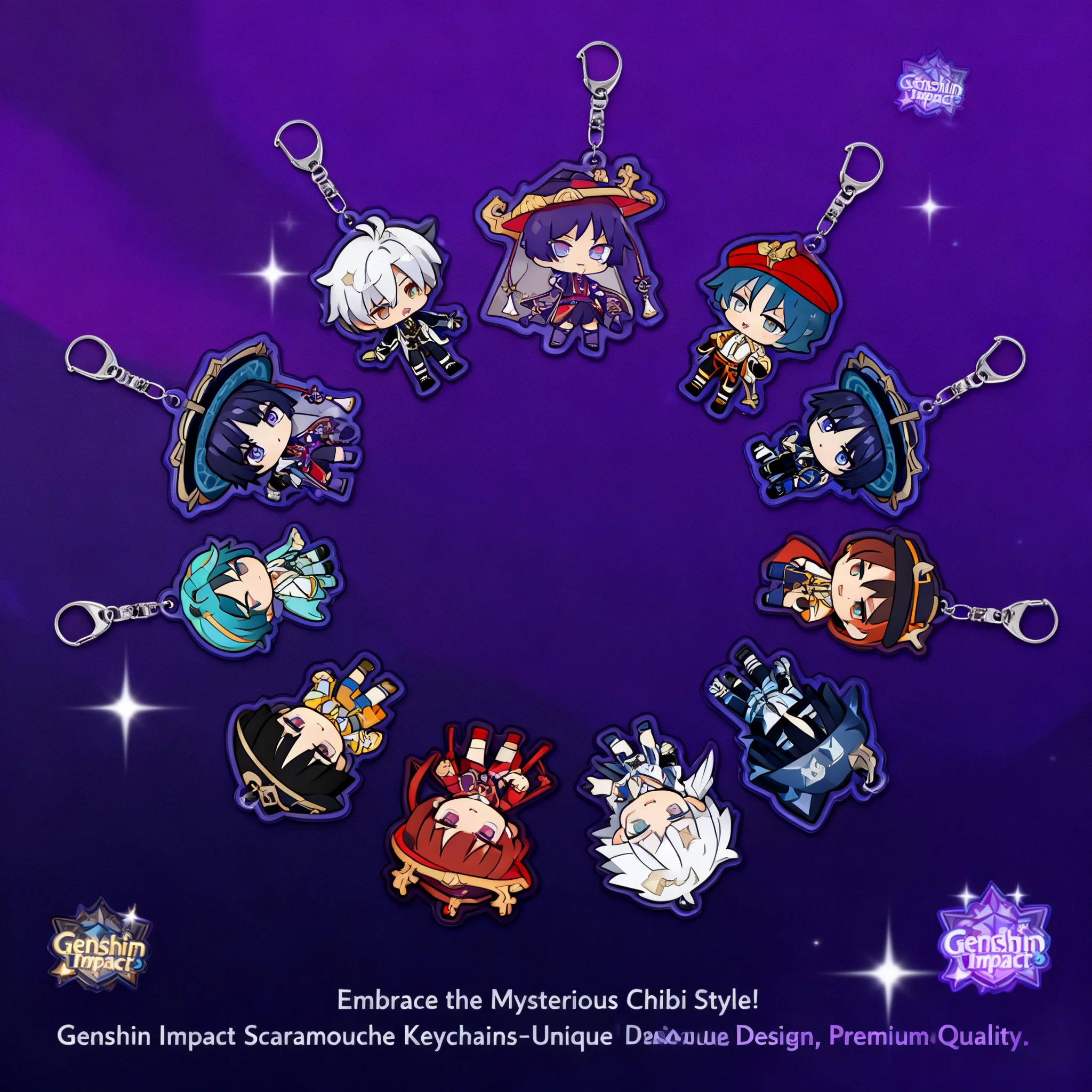 

Genshin Impact Traveler Wanderer Klee Scaramouche Acrylic Keychain Game Figure Collectible Anime Merchandise Fast Shipping