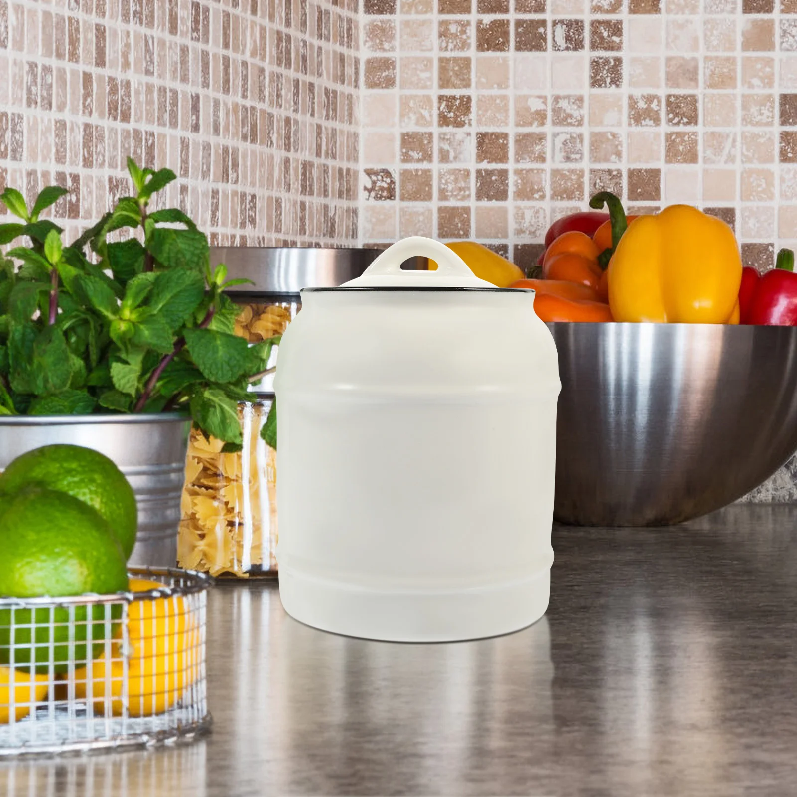 

Ceramic Tea Canister with Lid Sealed Storage Jar for Coffee Beans Loose Tea Food Container Kitchen Organizer Sugar Jar