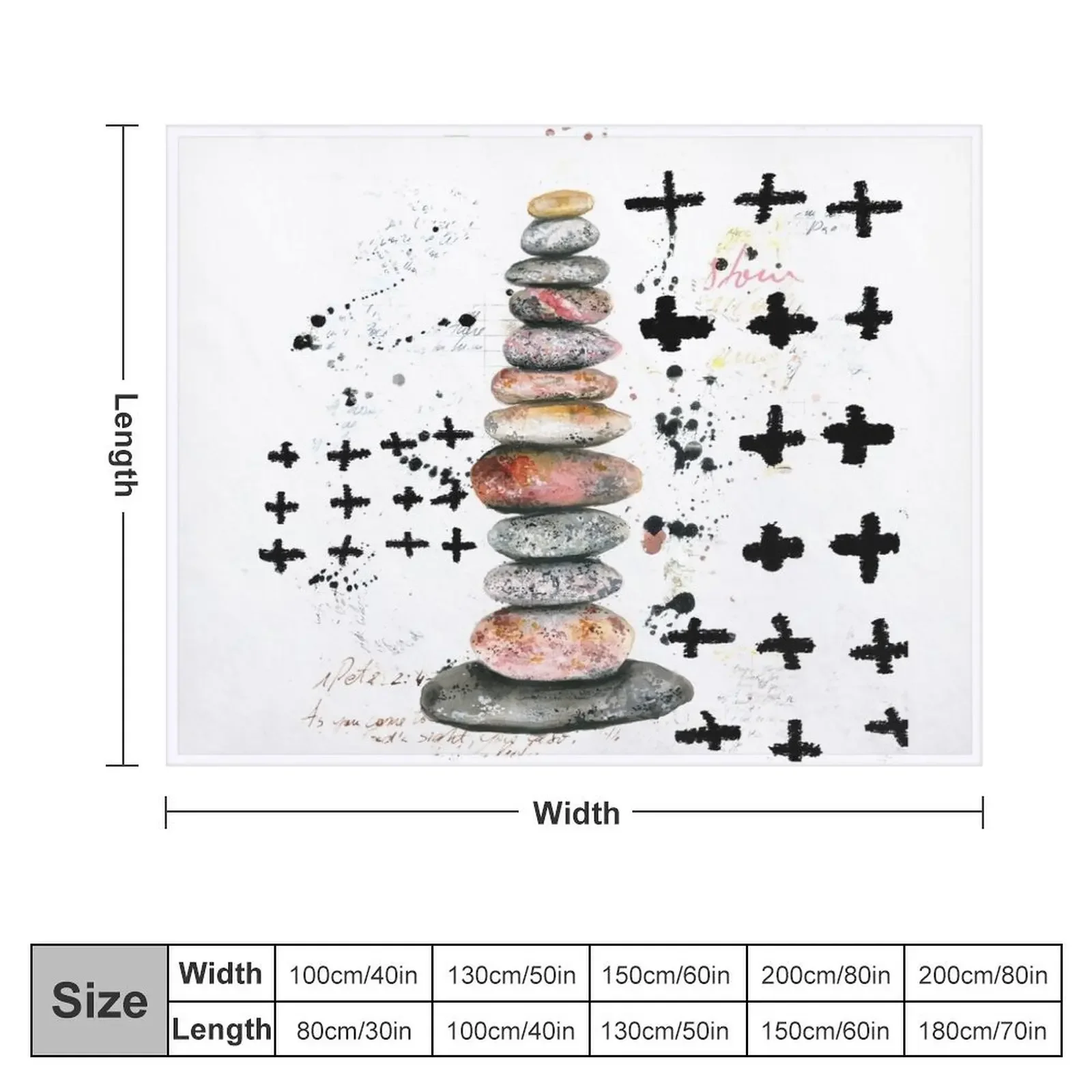 Rock cairn Throw Blanket blankets ands Decoratives Personalized Gift Flannels Blankets