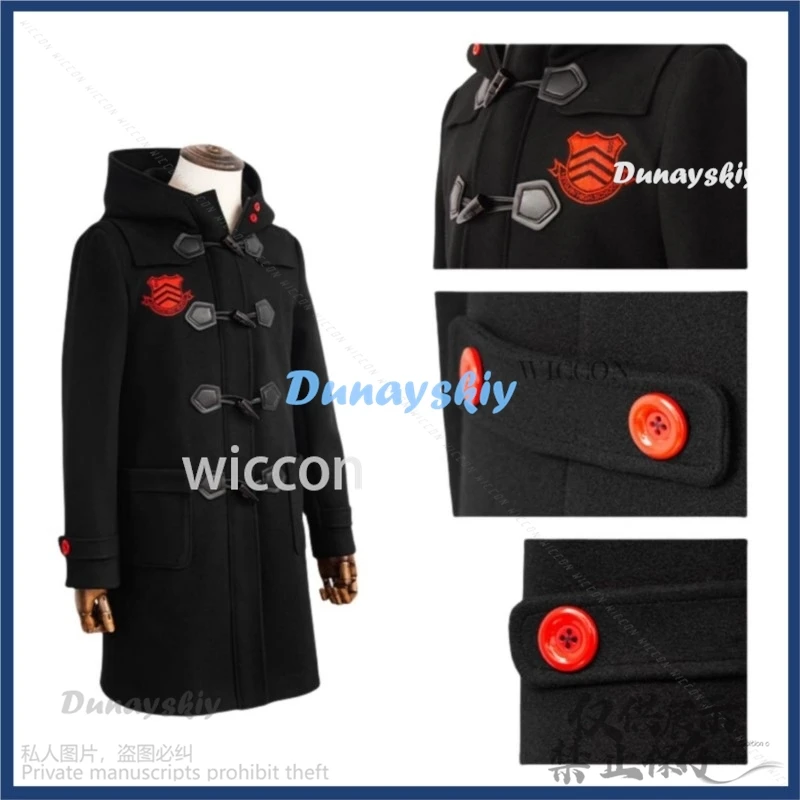 Gioco Anime Personaa5 Cosplay Amamiya Ren Costume Inverno Cappotto nero Sciarpa Uniforme Uomo adulto Halloween Natale Abito personalizzato