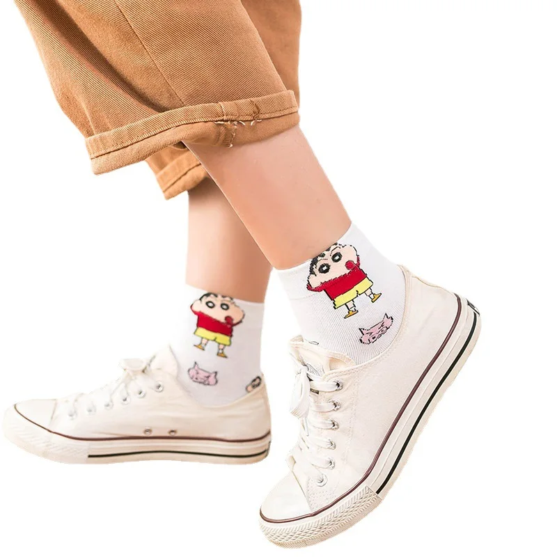 Bandai-Calcetines japoneses de dibujos animados para mujer, medias de ocio, deportes de calle, periféricos de Anime, lindo estudiante, nuevo producto