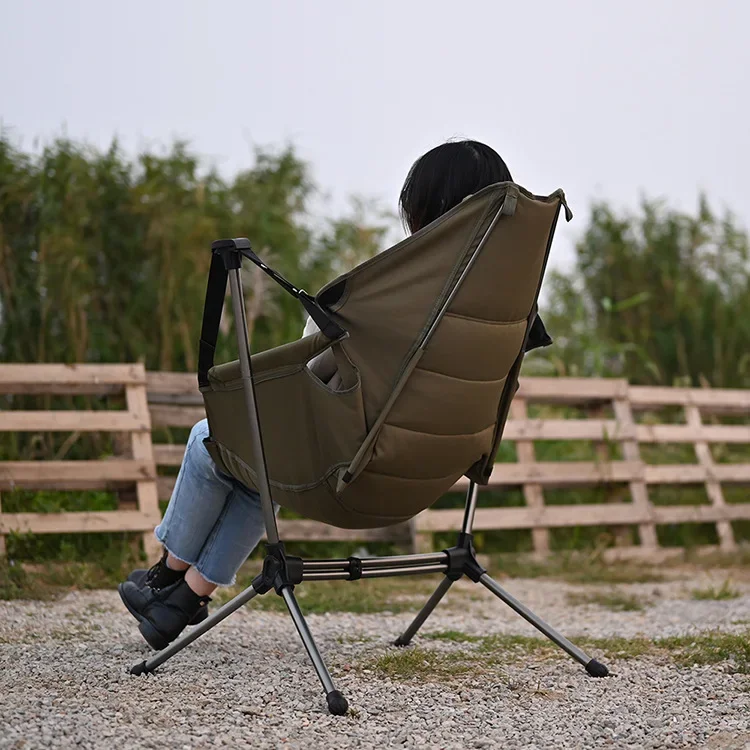 Rocking Chair Outdoor Aviation Aluminum Alloy Folding Chair Portable Camping Reclining Chair Leisure Camping