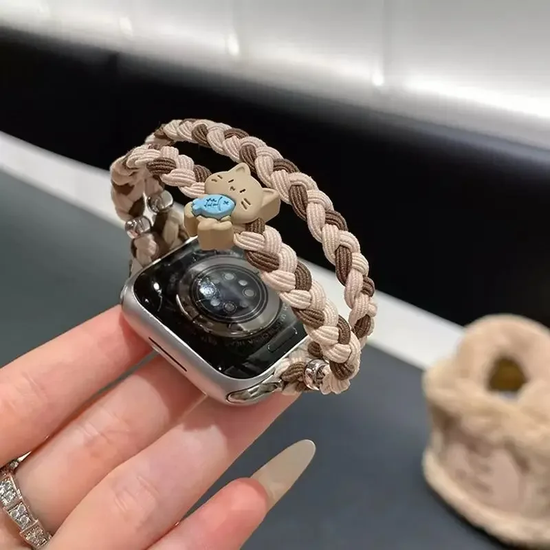 

Новогодний ремешок KT с плетеной резинкой на голову, подходит для Huawei GT5/GT5 Pro/GT4/GT2/3/4, ремешок 22 мм/20 мм/18 мм