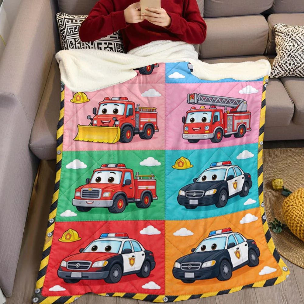 Fire Police Tow Gear Flannel Blanket Perfect for Sofa Office Bed Travel Sleep Read Relax Camping Four Season Use