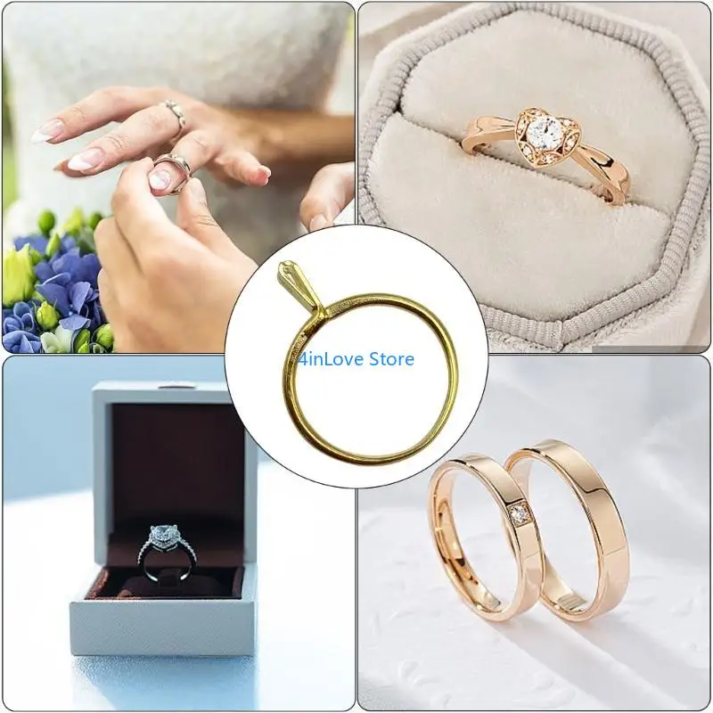 

T4MD Набор из 4 практичных зажимов для установки колец. Крепления для колец гибкого размера. Регулируемые захваты для камней для