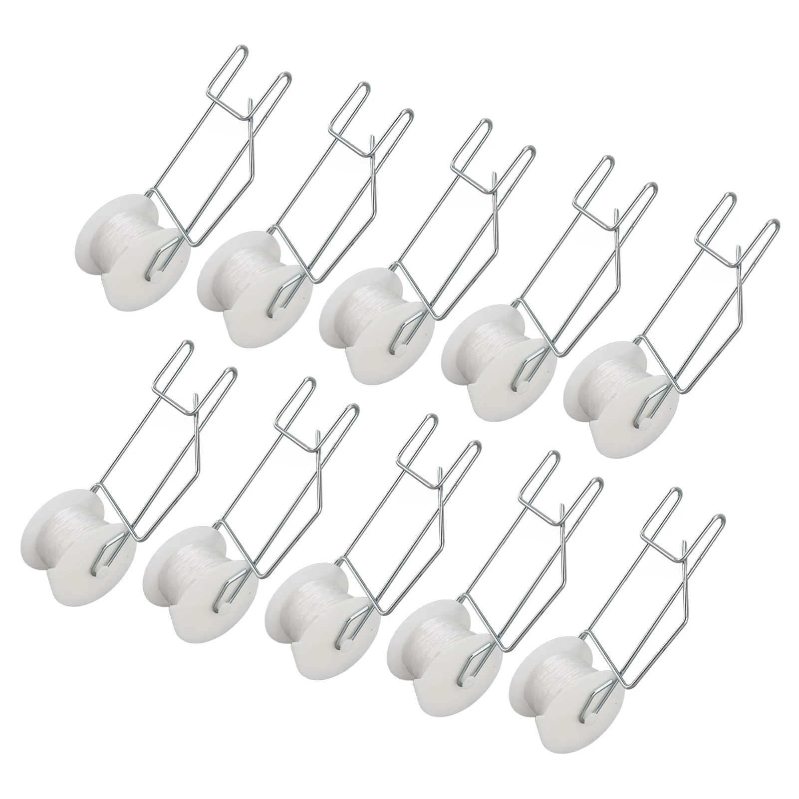 10pcs Tomato Roller Hooks 15m Extension Cable Space Saving Vine Crop Trellis Roller Hooks for Cucumber Loofah Grapes Pumpkins