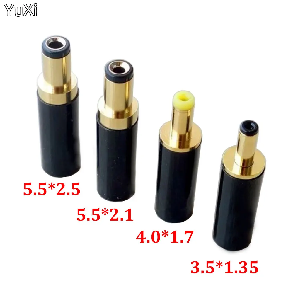 

1Pcs Gold Plated DC Power Plug Connector 5.5x2.1mm/5.5x2.5mm 4.0x1.7mm / 3.5x1.35mm DC Male Plug DIY Welding Output Adapter