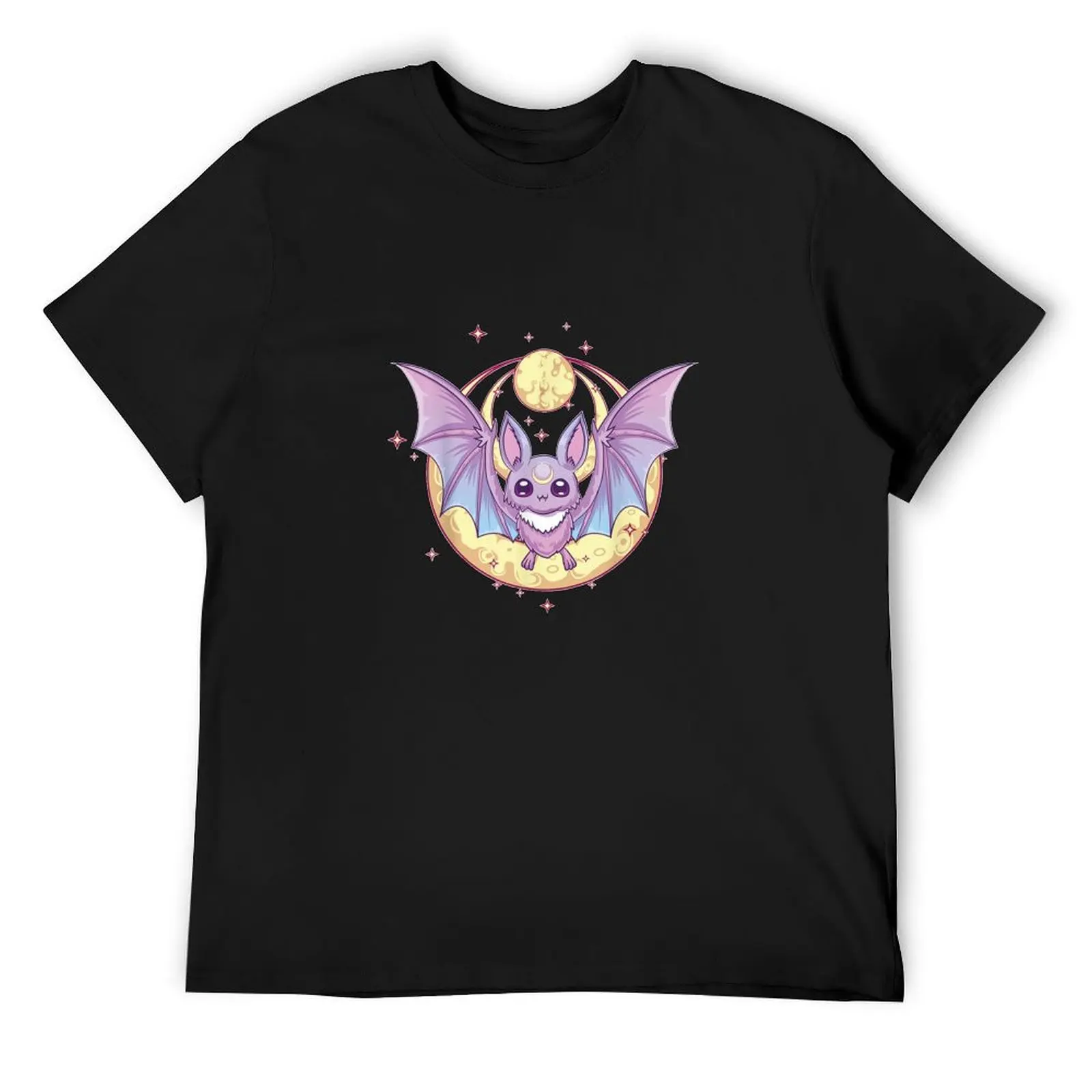 

Pastel Goth Cute Creepy Crescent Moon Bat Kawaii Emo Nu Goth T-Shirt anime new edition vintage t shirt men