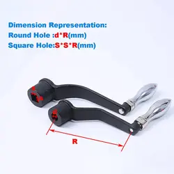 Turn All Metal Hand Crank, Cast Steel Crank Handle Square Hole / Round Hole
