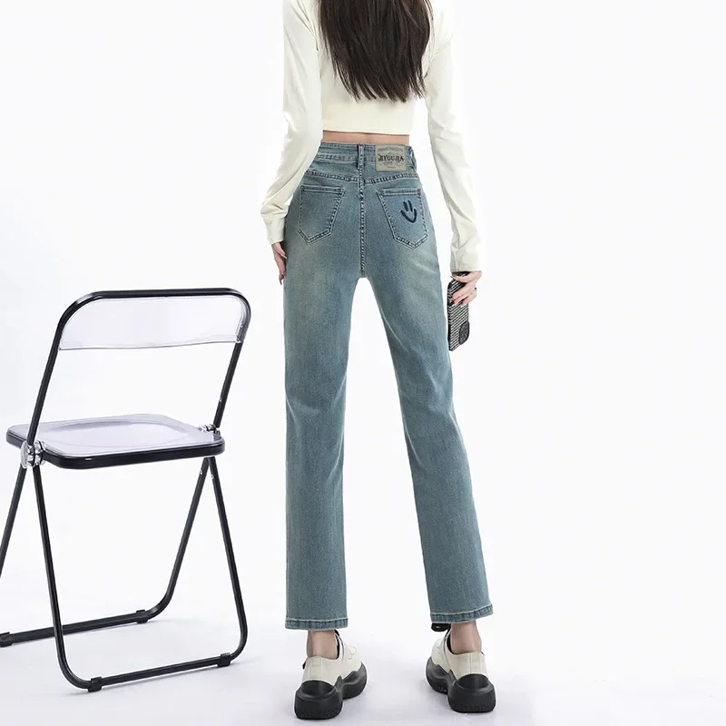 CASUMANL Brand 2024 Straight leg Pants Womens Autumn New Baggy Hip Hop Fashion Jeans for Females Washed Vintage Streetwear