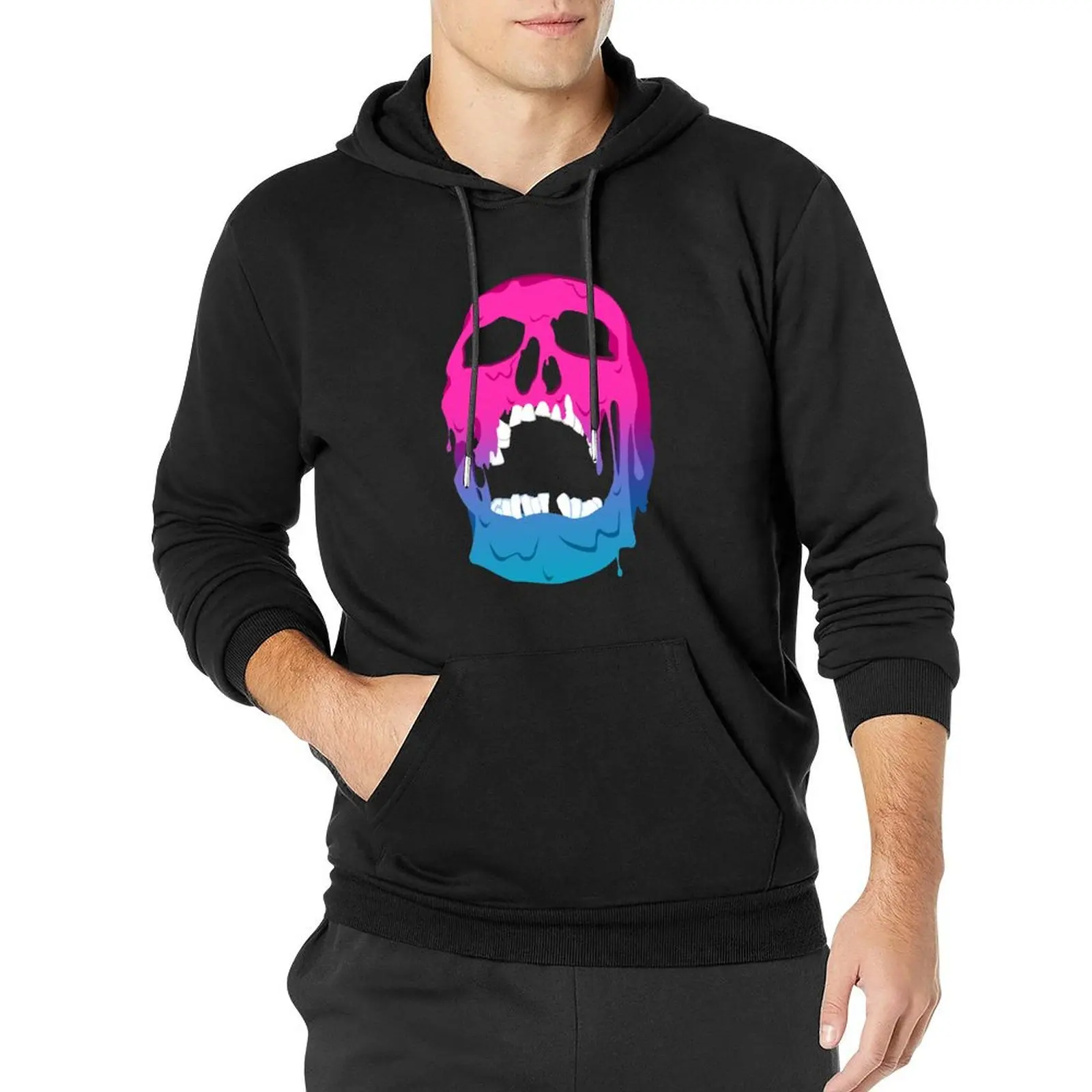 

Melting Neon Skull Pullover Hoodie blouse men's clothing men's coat mens hoodie