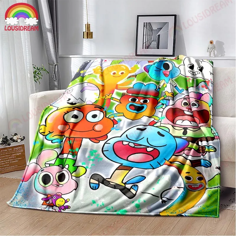 The Amazing World Blanket For Sofa Bed Travel Gumball Blanket Super Soft Cartoon Blanket Couch Sofa Bed Birthday Gift