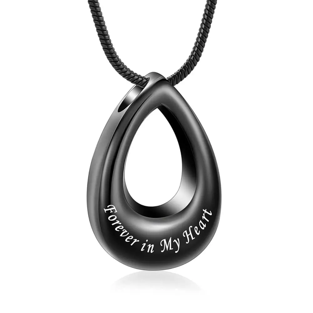 

Teardrop Cremation Jewelry for Ashes Forever in My Heart Urn Necklace for Women Men Memorial Pendant Jewelry