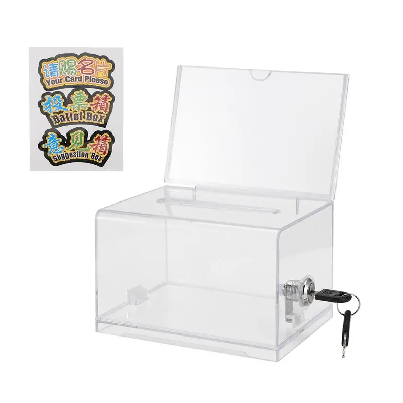 Boîte de dons élégante - 1 pièce, boîte à urnes transparente avec porte-panneau, boîte à suggestions pour collectes de fonds