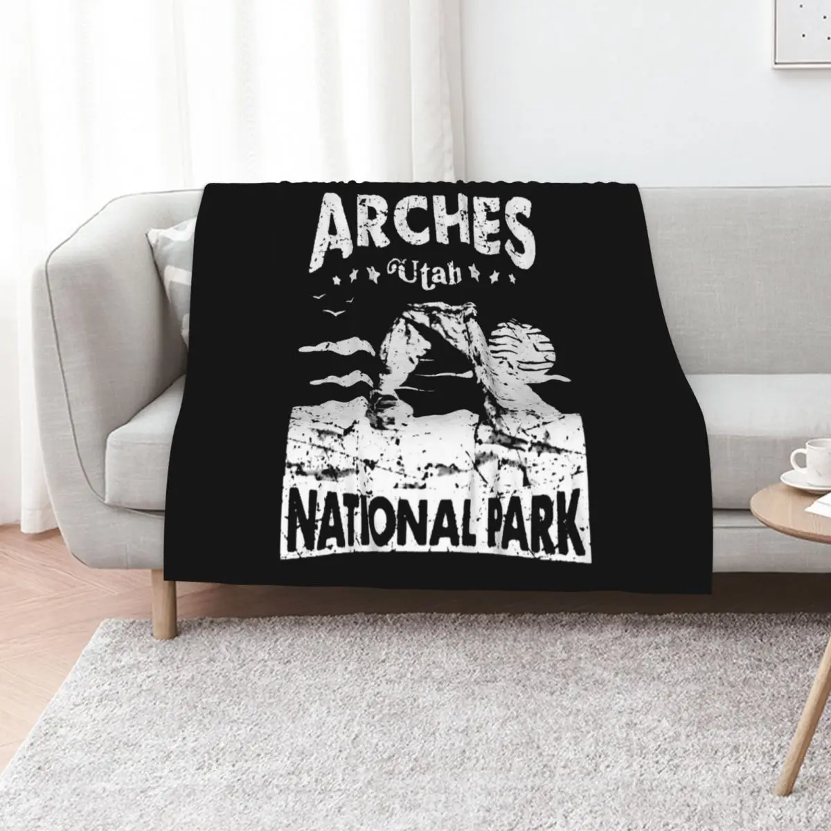 Arches National Park , Delicate Arch Vintage Utah Gift Throw Blanket Baby Bed Heavy Hairys Summer Beddings wednesday Blankets