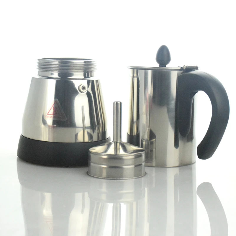 Electrical Espresso Coffee Maker 1-6 Cups Moka Pots 220V Euro Plug 304 Stainless Steel Mocha Pot