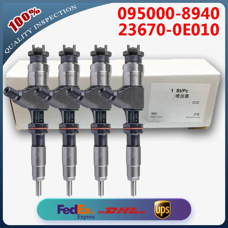 4PCS Common Rail Diesel Fuel Injector 095000-8940 RE543266 for John Deere 4045T 6068T Engine 6210J 6J-2104 Tractor