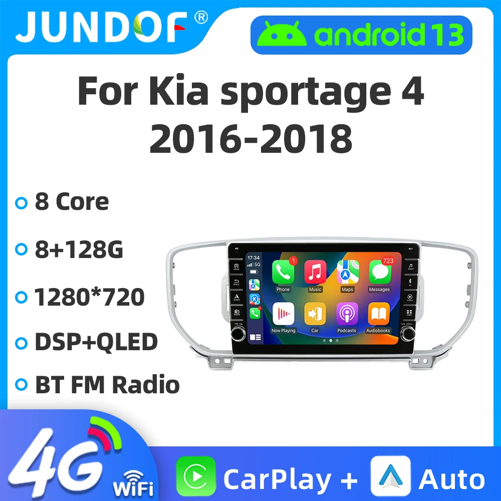 

Jundof For KIA Sportage 4 KX5 2016 - 2018 Car Radio Multimedia Player Navigation 2 Din Android 2din Autoradio CarPlay Stereo 4G