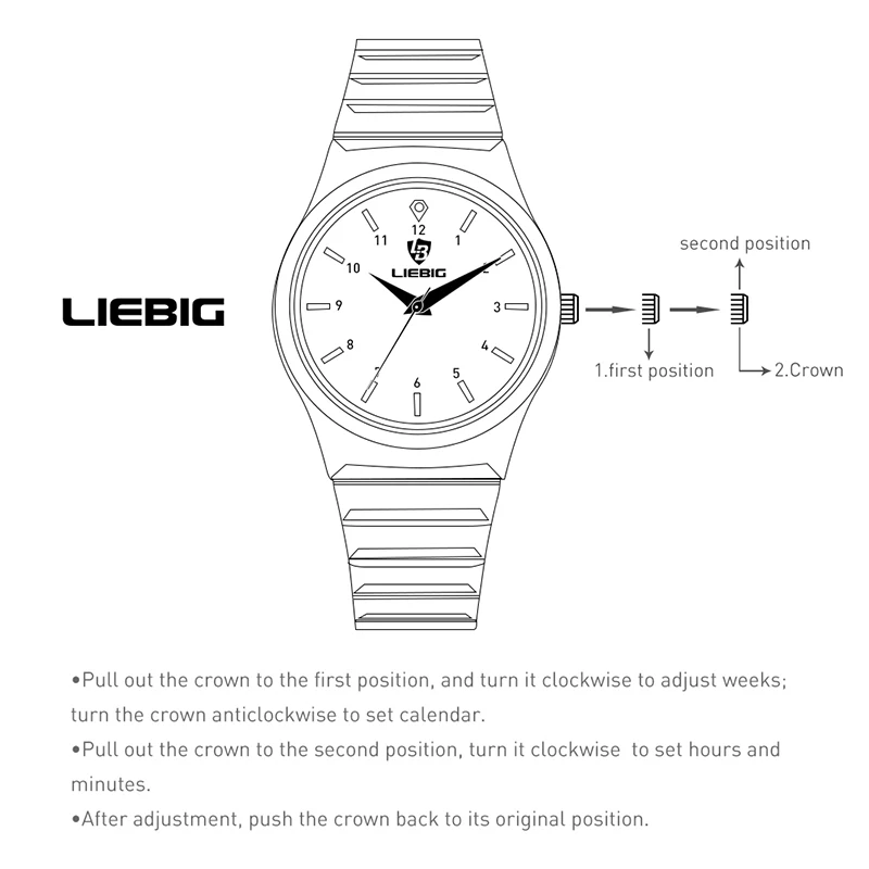 LIEBIG Fashion Wristwatch Quartz movement Clock Male Luxury Golden Full Steel Watches Woman Casual 3Bar Waterproof reloj hombr