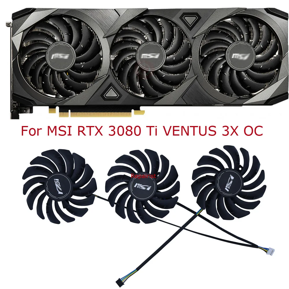 Video Card Fan,PLD09210B12HH,GPU Cooler,For MSI RTX 3080Ti 3070Ti 3060Ti VENTUS 3X,For MSI RTX 3080 3070 3060 VENTUS 3X OC