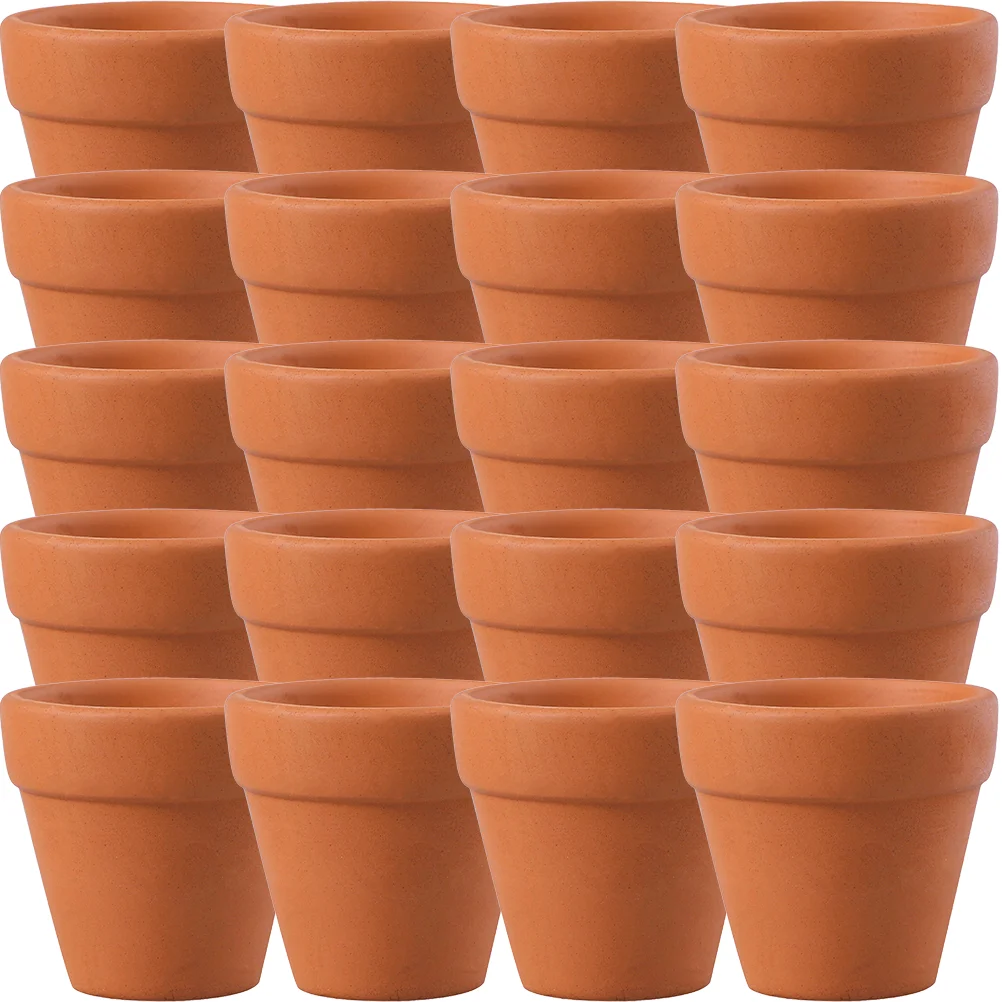 20 Pcs Mini Thumb Flower Pot Small Plant Pots Clay Planting Holder Lovely Containers