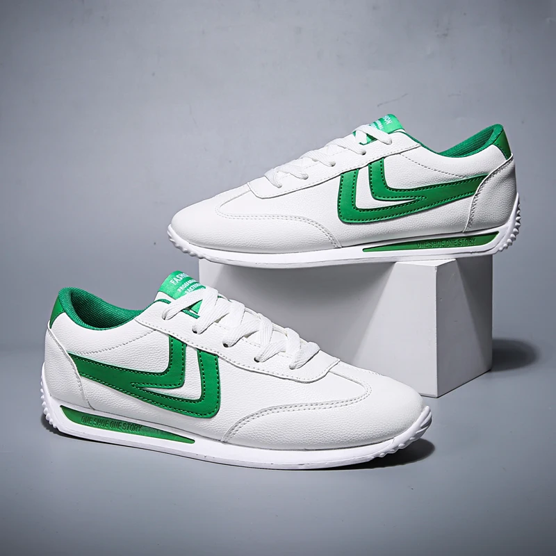 

Кроссовки мужские легкие кожаные Нескользящие, модная повседневная обувь для ходьбы, дышащие удобные спортивные туфли