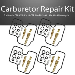 4Sets Motorcycle Carburetor Repair Kit Rebuild For CBR900RR Sc28 CBR 900 RR 1993 1994 1995 Motorcycle