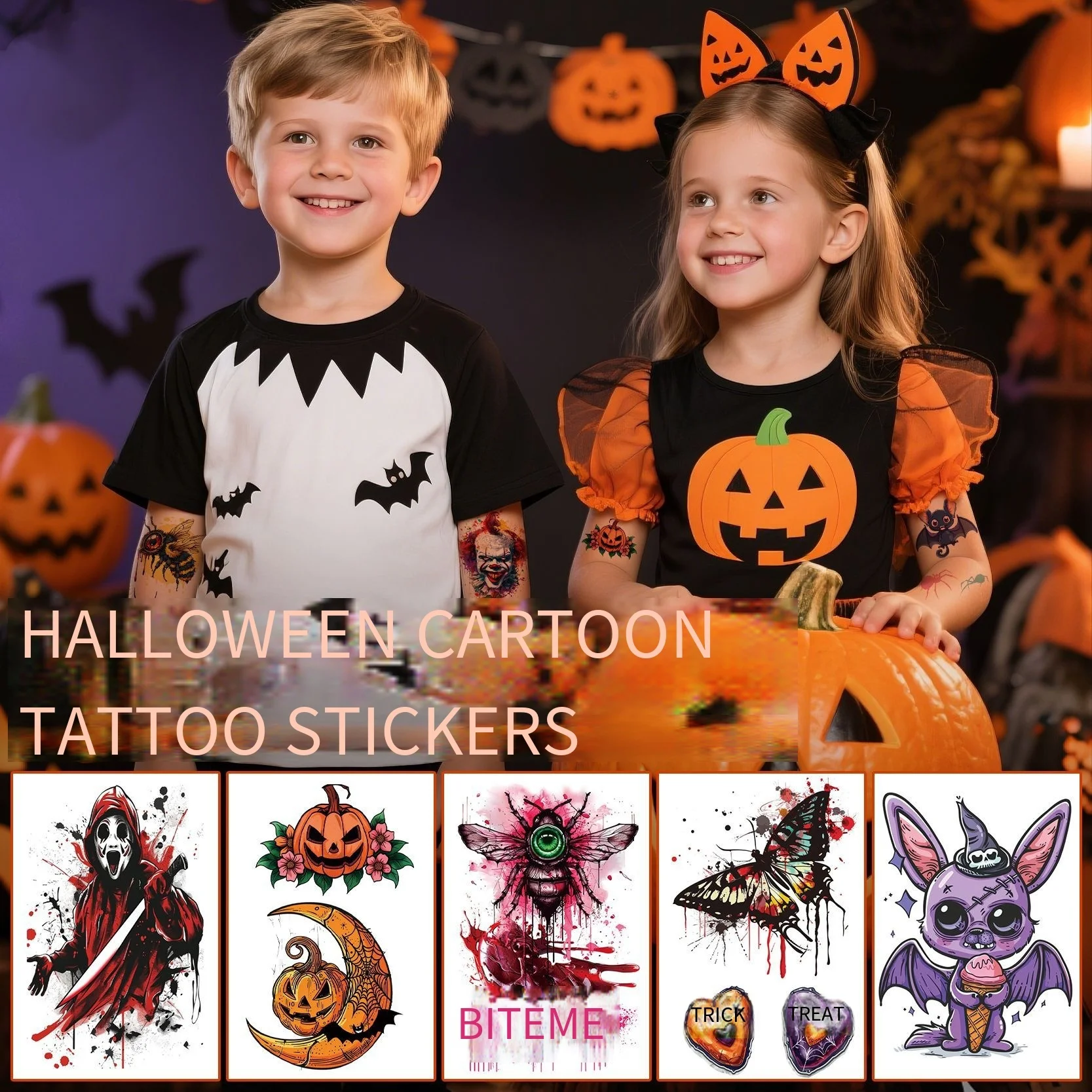 

16pcs Waterproof Halloween Tattoo Stickers Bleeding Wound Scar Ghost Zombie Realistic Effect Temporary Tattoo Party Cosplay Prop