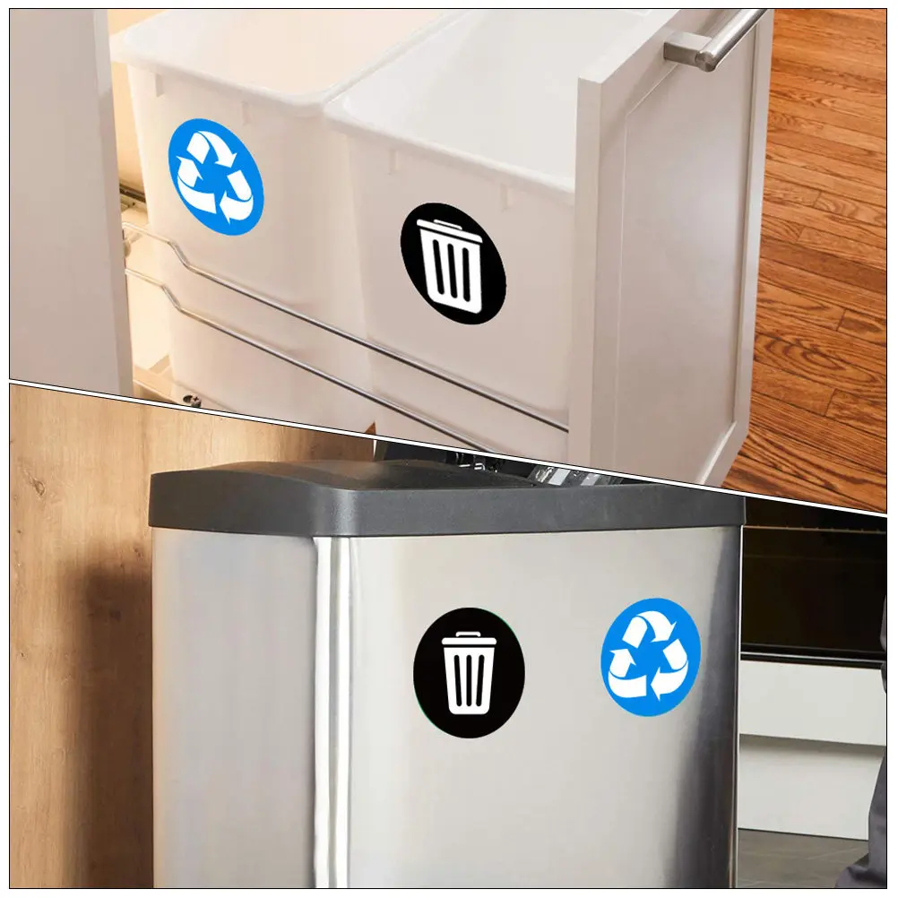 

Набор из 1 комплекта водостойких съемных наклеек для сортировки мусора, клейкие этикетки для контейнеров для отходов