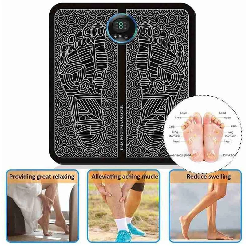 

EMS Electric Foot Stimulator Massager Folding Portable Electric Massage Mat Full Automatic Circulation Massage for Men & Women